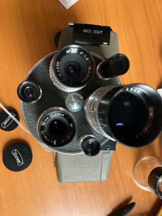 Arco Eight 8mm Movie Camera With Three Lenses And Finders And Seems Fine