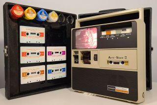 Graflex Auto - Vance Ii Filmstrip Viewer W/ Cassette Player 1972 Audio Study - Mate