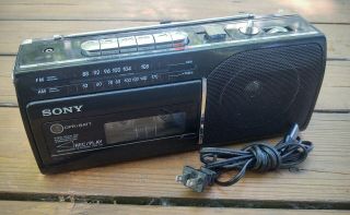 Vintage Sony Cfm - 130 Portable Boombox Am Fm Cassete Player