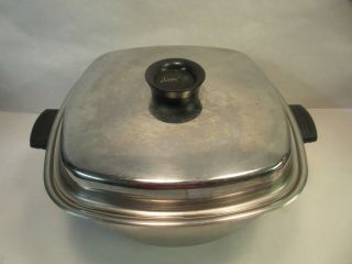 Vtg Aristo Craft Stainless Steel Square 6 Qt Stock Pot Dutch Oven Roaster Lid