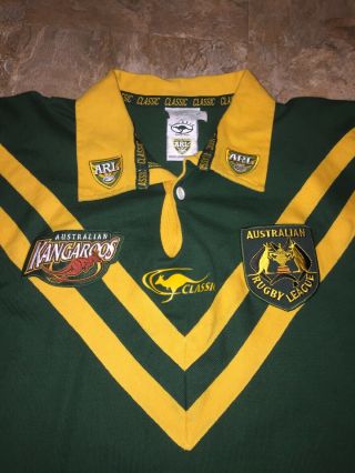 Vintage ARL Classic Australia Rugby League Kangaroos Jersey Men’s Size L 44 3