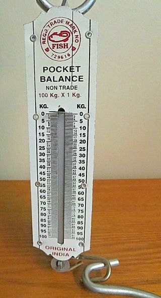 Fish Scale Fish Weighing Scale Pocket Balance 100 Kg India Vintage