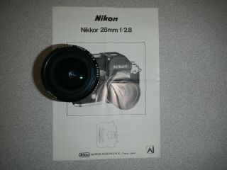 Nikon Nikkor 28mm F/2.  8 Lens No.  470039