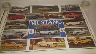 Vtg Ford Mustang 64 - 71 Showroom Poster Man Cave Automotive Quarterly 1979