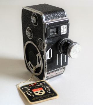 EX Paillard Bolex C8 8mm Movie Camera,  Paillard Yvar 1.  9 13mm,  Orig Box,  Tag, 2