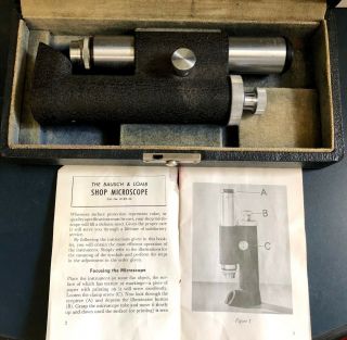 Vintage Portable Shop Microscope Bausch & Lomb Optical Lens Eyepiece 31 29 33