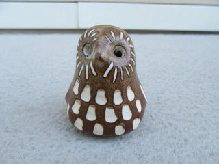 Vintage Strawberry Hill Pottery Bird,  Baby Owl,  Stoneware,  Collectible,  Canadian