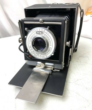 Old Rex Laboratories 4x5 Camera With Ilex 3 Acme Synchro 5 1/2 " Lens Graflex