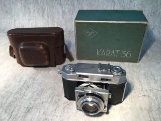 Vintage Agfa Karat 36 Camera With Leather Case S/n Xw 1469