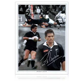 Zinzan Brooke Signed Zealand All Blacks Rugby Photo | Rugby Memorabilia