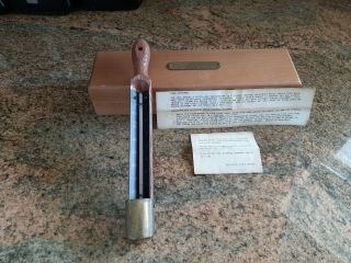 Vintage Jack Daniels Distillers Thermometer In Wooden Box W/brass Label