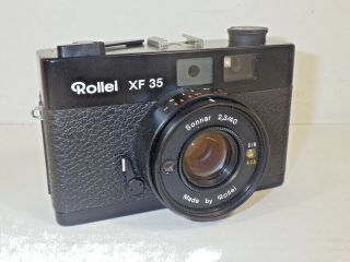 ROLLEI XF 35 RANGEFINDER 35mm FILM CAMERA SONNAR 2,  3/40 LENS & CASE,  LENS CAP 2