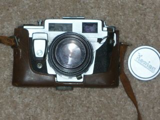 Konica Iiim Rangefinder Camera With Leather Case And Instructions