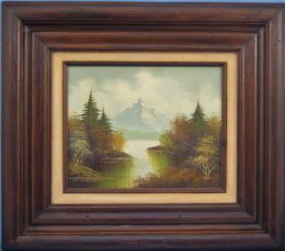 Vintage Oil Painting Mountain Landscape Signed Framed