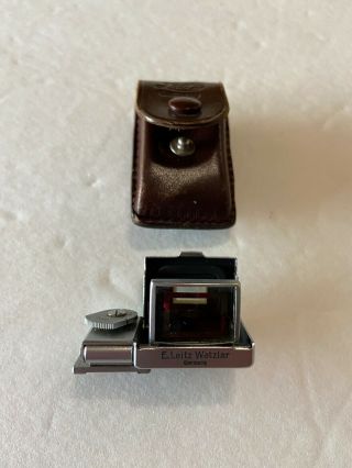 Vintage Leica Leitz 9cm Folding Viewfinder Seroo ?? - Feet W/ Leather Case