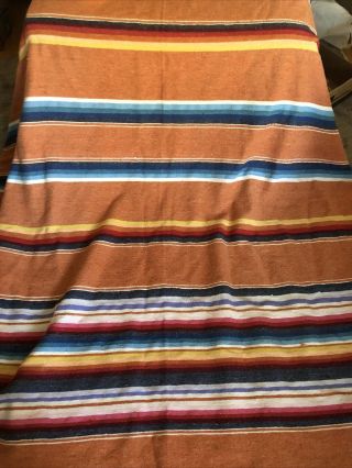 Vintage Mexican Cotton Wool Serape Saltillo Blanket