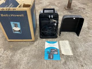 Vintage Bell & Howell Model 256 8mm Movie Projector W/ Og Box,  Instructions