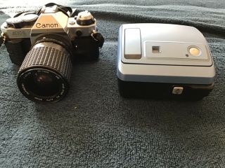 Vintage Canon Ae - 1 Program Camera With Five Star 35 - 75 Mm 1:3.  5 - 4.  8 & Polaroid