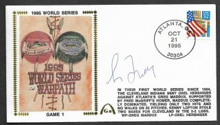 Greg Maddux Signed 1995 World Series Gateway Stamp Envelope Atlanta Postmark