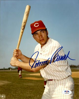 Johnny Bench Signed Photo 8x10 Autographed Reds Psa/dna Ah28493