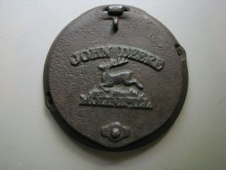 Vintage John Deere Cast Iron Planter Lid - Moline,  Illinois 2