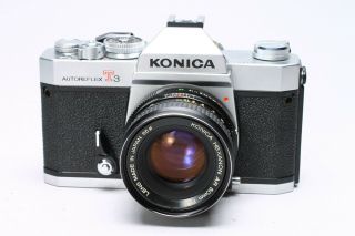 Konica Autoreflex T3 35mm Slr Film Camera 938195,  Hexanon Ar 50mm F/1.  7 Lens