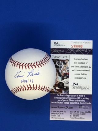 Tim Raines Autographed Signed Mlb Baseball W/ " Hof 17 " Inscription Jsa