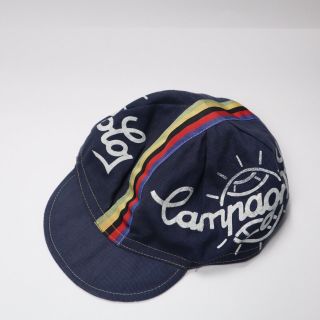 Vintage Campagnolo Bicycle Cycling Cap Hat Road Bike 70s 80s Navy Blue L’eroica