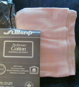 VTG St Mary ' s Blanket Thermal 100 Cotton Twin/ Full Size 72 