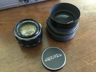 Pentax 50mm F/1.  4 Takumar Prime Lens With Metal Hood Smooth As Silk