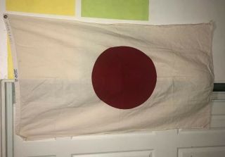 Vtg Ajax Paramount Japan Flag Cotton Linen Rising Sun 3 X 5 Ft