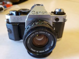 Canon Ae - 1 Program 35mm Film Camera With Canon 50mm F/1.  8 Lens - - - -