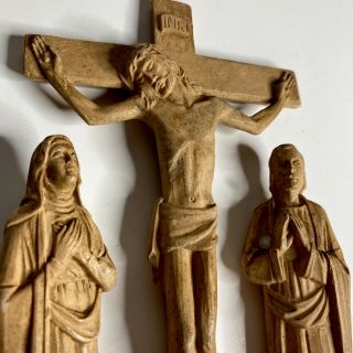 Vintage Catholic Trilogy Jesus Virgin Mary Disciple John Cross Crucifix 1950s