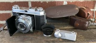 Vtg Kodak Retina Compur - Rapid Camera F3.  5 50mm Lens & Leather Case,  Accessories