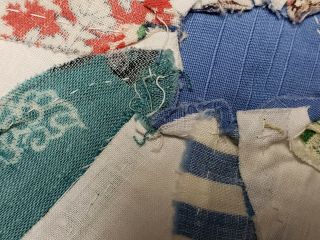 48 Vintage Antique Quilt Blocks Cotton Hand Pieced Pinwheel Pattern 1940s Era 3