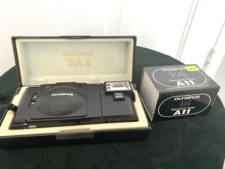 Vintage Olympus Xa2 35mm Film Camera,  Case & A11 Flash Does Not Work