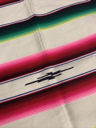 Vintage Handmade Wool Native American Colorful Blanket Rug 70” X 36” Navajo