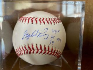 Giants Hall Of Famer Gaylord Perry Signed Baseball With Inscriptions - Tristar
