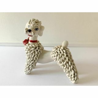 Vtg Ceramic Spaghetti Standing Poodle Figurine Made In Italy