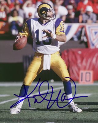 Kurt Warner Signed St.  Louis Rams Hall Of Fame 8x10 Photo Autograph H