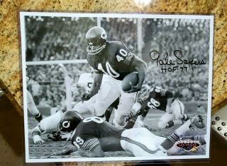 11 " X14 " B&w Signed Photo Of Gale Sayers Bears Hall Of Fame Rip