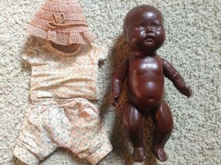 Antique Vintage Black Jointed Baby Doll 9 Inches