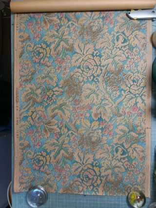 1920 ' s Vintage Wallpaper Floral Tapestry Pattern One Partial Roll 3