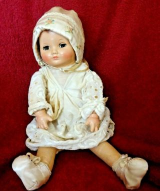 Vintage Effenbee 14 " Patsy Doll Compo Head & Hands Stuffed Body Eff And Bee