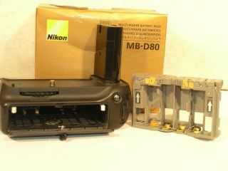 Spotless Boxed Nikon Mb - D80 Multi - Power Battery Pack Grip For D80 & D90 Cameras
