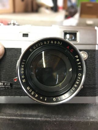 Petri F1.  9 Rangefinder Camera With Kuribayashi A.  C.  Orikkor 1:1.  9 f=4.  5cm Lens 2