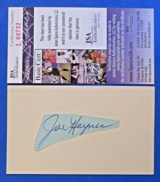 Joe Haynes Signed Cut On 3x5 Index Card Jsa L69732 White Sox D 1967 Age 49