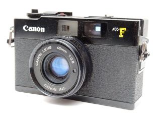 Vintage Canon A35f 35mm Rangefinder Film Camera Black 40mm 2.  8 Lens