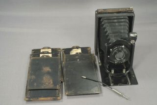 Ernemann Heag Iii (1925 - 26),  9x12cm,  Ernar Doppel 13.  5cm F6.  3,  W/6 Film Holders