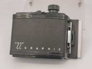 Graflex 22 6x6 120 Roll Film Back For 2x3 Speed Crown Graphic Camera